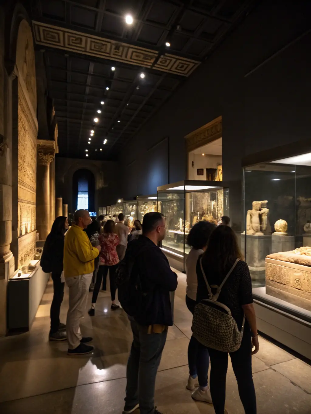 A photograph of visitors engaging with an interactive exhibit about naval history at the CENTRE INTERNATIONAL DE LA MER, showcasing the museum's commitment to educational outreach.
